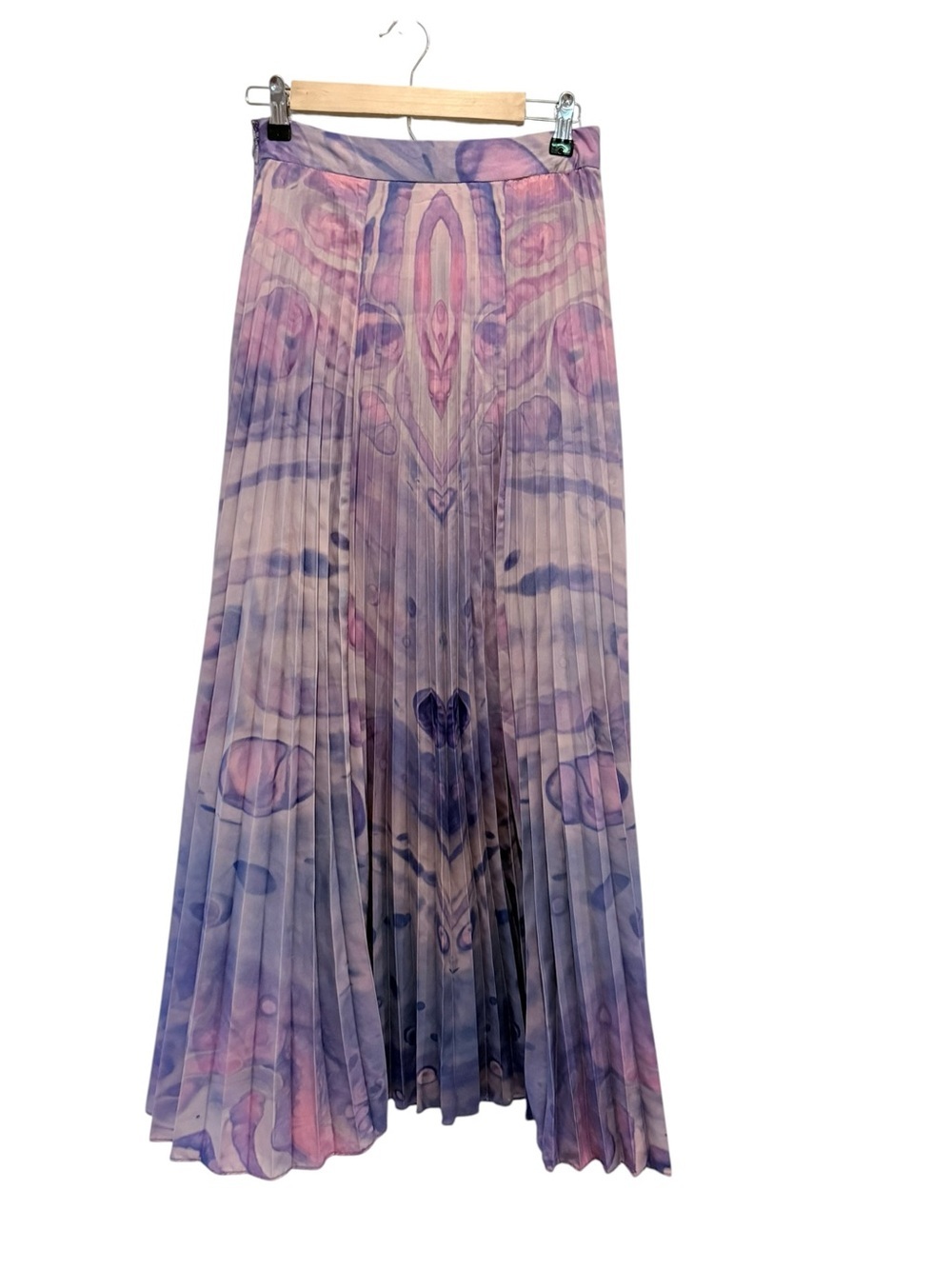 NWT Anthropologie Siddhartha Bansal Marble-Dyed Watercolor Pleated Maxi Skirt 4